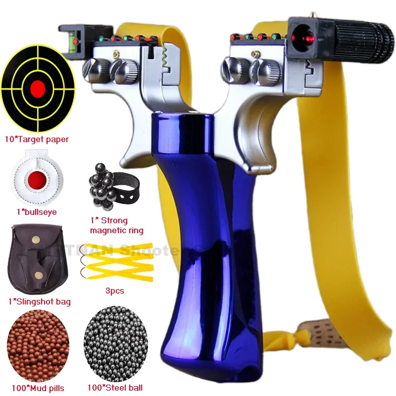 Laser Slingshot Upgrade Outdoor Shooting Catapult Double Screw Quick Pressure Rubber Band Hunting Toy