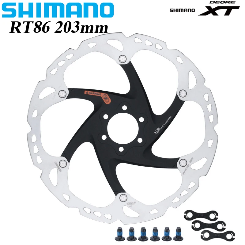 Bike Brake Rotor SHIMANO XT SM-RT86 Brake Disc Rotor Ice Technology Brake Disc 6 Bolt RT86 160mm 180mm 203mm For MTB Bike Accessories Rotor
