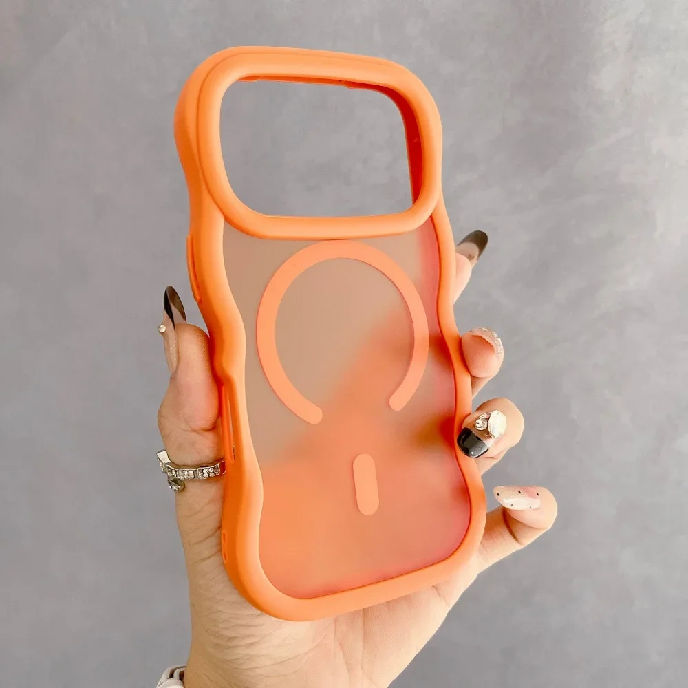 Stylish Candy Wave Matte Phone Case with Magsafe Compatibility
