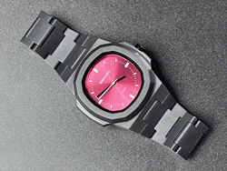 NORTH EDGE Men's Fashion Quartz Watch - Stylish Resin Case, Square Design, 50M Waterproof, Ideal Gift (Cool - Red)