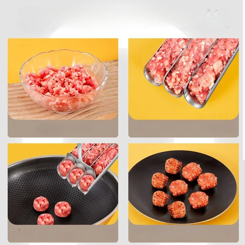 304 Stainless Steel Meat Ball Maker, Hot Pot, Shrimp Slider Mold, Pressed Meat Stuffing, Commercial Cooking Tools, Simple Househ