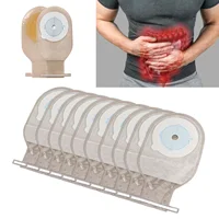 10Pcs Colostomy Bags Disposable Adhesive One Piece Drainable Ostomy Pouch Supplies for Ileostomy One Piece Colostomy Bags 2
