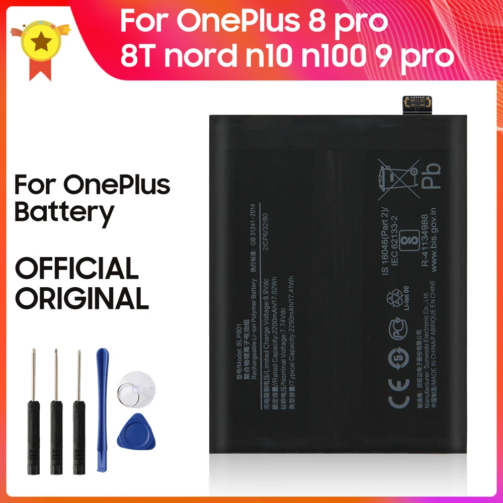 

Replacement Battery BLP827 For OnePlus 9 9pro 9R 8T 8pro nord n100 n10 BLP829 BLP759 BLP785 BLP761 BLP801 BLP813 BLP815