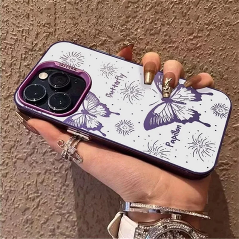 Butterfly Cute Matte Hard Laser IMD Cover Case