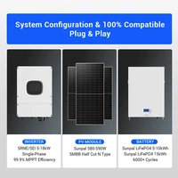 Système de Stockage d'Énergie Solaire Tout-en-un 10KW 30KW 50KW avec Onduleur Hybride et Batterie LiFePO4 sur Pied pour Alimentation Solaire Domestique Complète 3