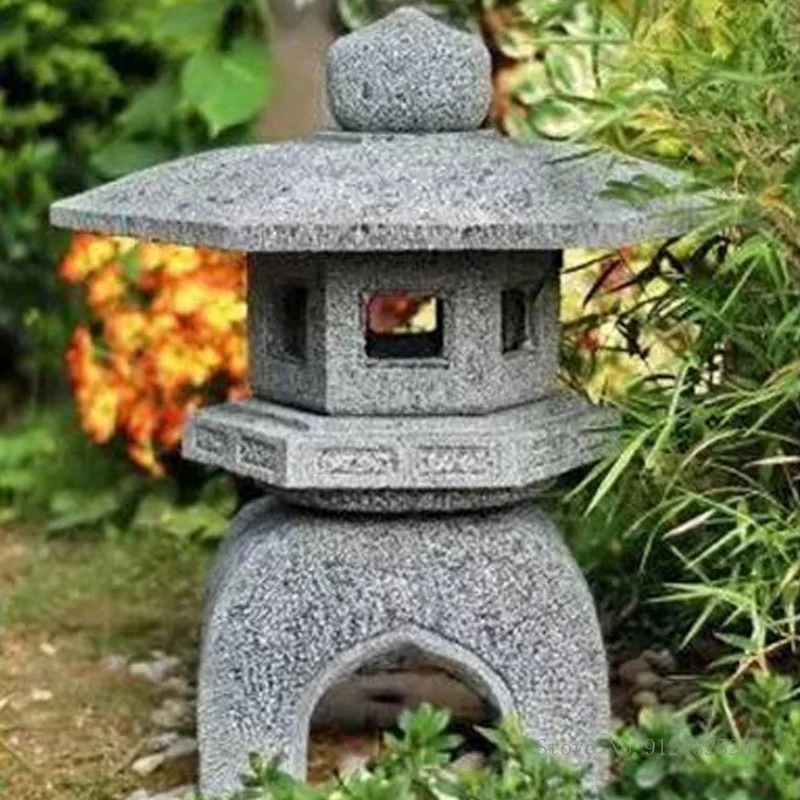 Lámpara piedra de imitación japonesa para patio, adornos imitación de mármol, arcilla linterna de jardín japonesa|Estatuas y de jardín| - AliExpress