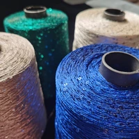 500g Summer Ice Silk Sequin Yarn Special Mercerized Line DIY 2mm Sequins Hand Knitting Yarn Thread Doll Sweater Knitting Line 2