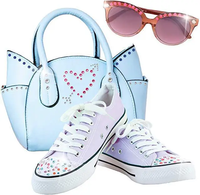 Girls Hair Gems Kit Kids Princess Pretend Makeup Sets Toy Crystal Rhinestone Stickers Art DIY Hair Jewels Cuffs Decoration Gift 5