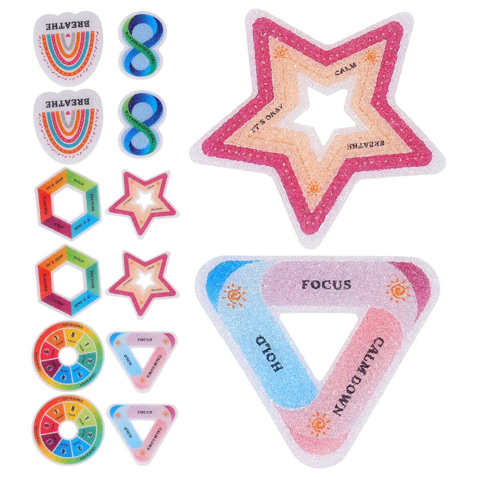 

30 Pcs Rough Texture Sticker Stickers Adhesive Phone Back Children’s Toys Calm Gravel for Uneasy People