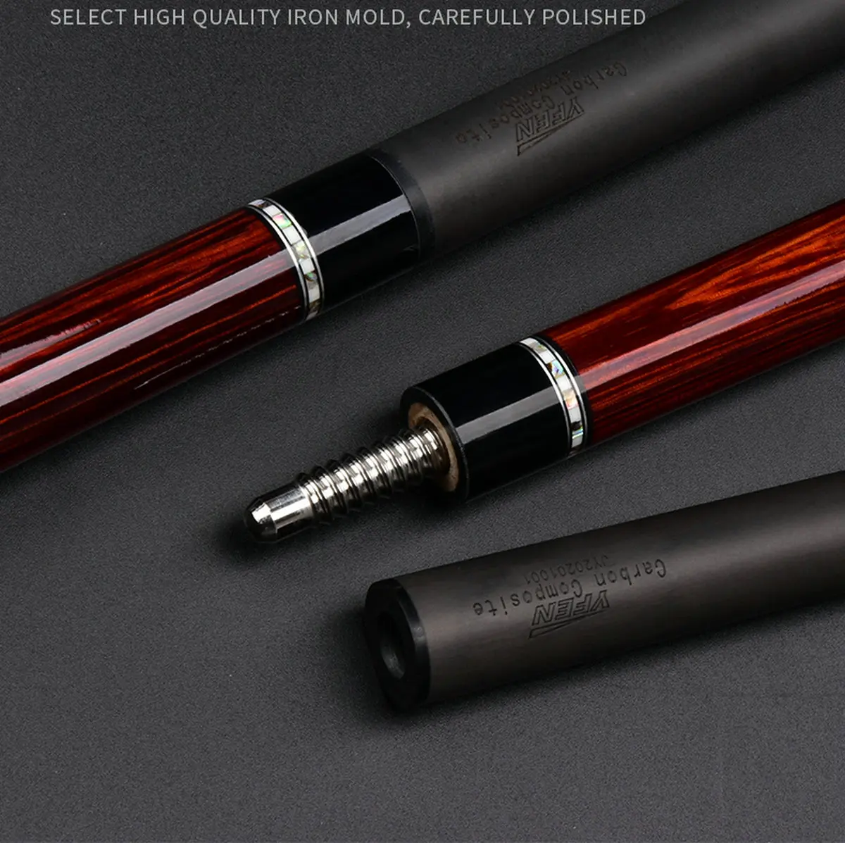 YFEN カーボンシャフト YFEN 58-Inch Carbon Fiber Billiard Pool Cue Stick with 12.5mm Tip