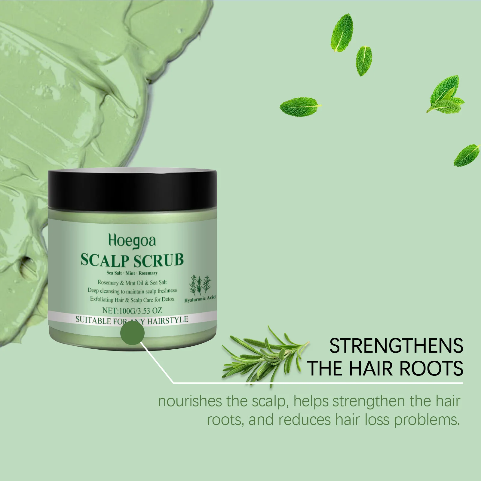 Rosemary Scalp Scrub Gentle Deeply Cleansing Shampoo Moisturizing Cooling Nourishing Soothing Hair Scalp Massager Care Products 4