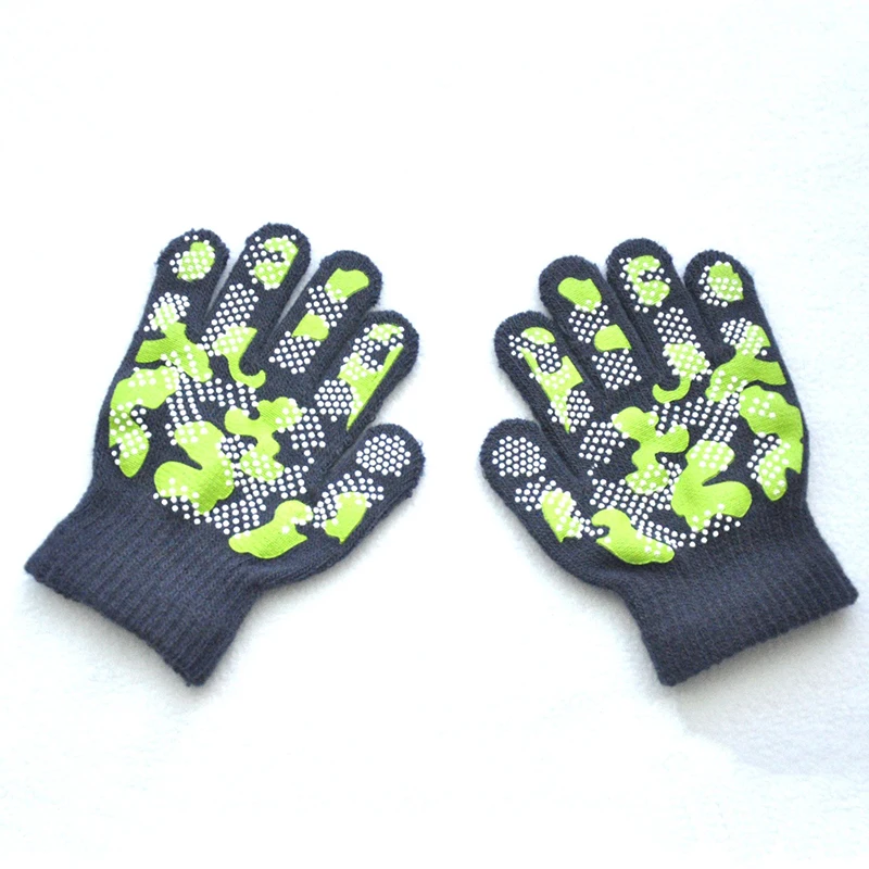 New Camouflage Anti Slip 3-6Y Children Winter Knitted Warm Gloves for Boys Girls Student Outdoor Cycling Skiing Gloves