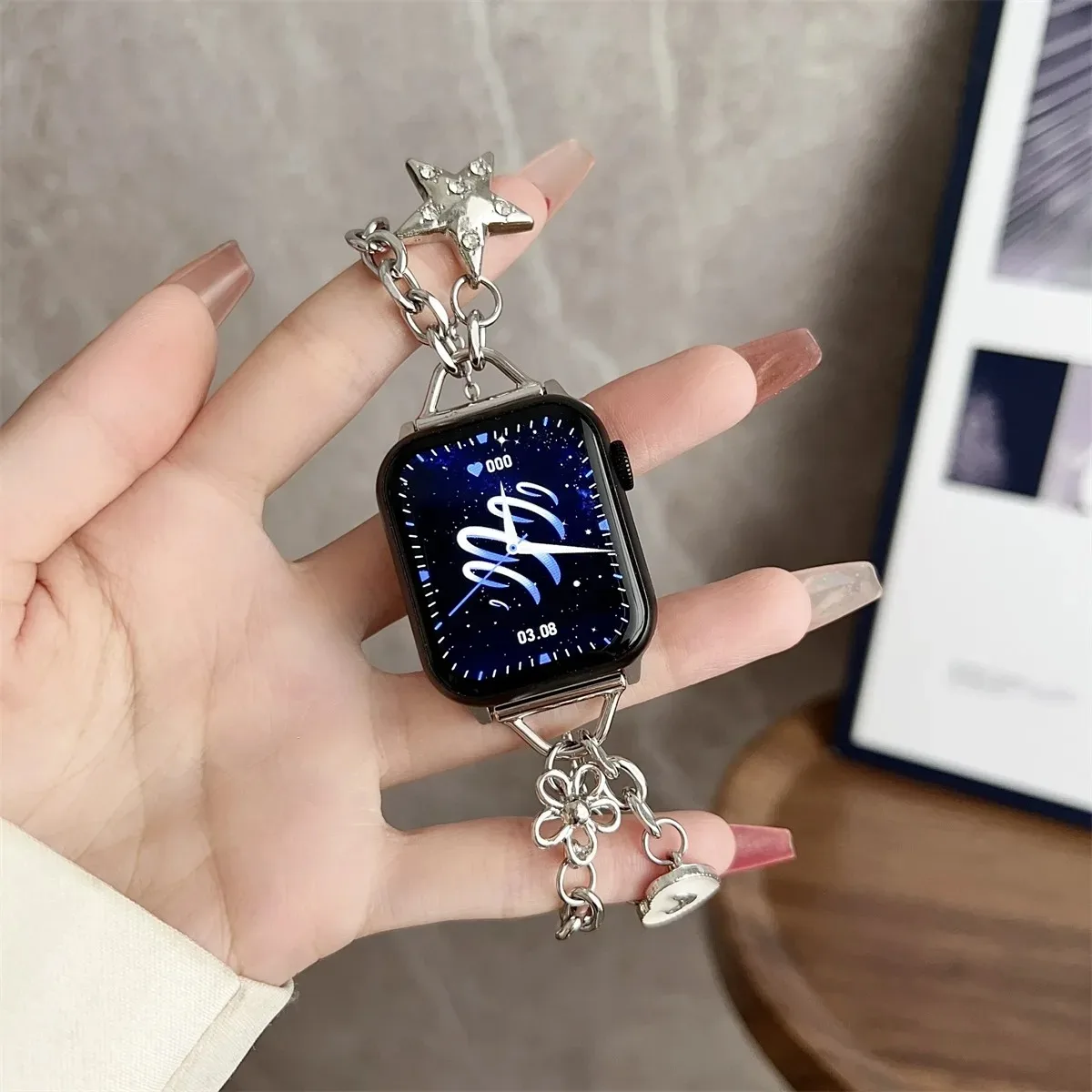 Klokkerem til iWatch 42/44/45/46/49 mm 38/40/41 mm metall mote klokkerem til Watch-serien Ultra2-serien 10/9/8/7/6/5/4/3/2/1_voghion.com