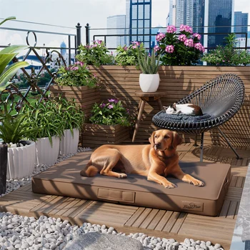 Waterproof Large Orthopaedic Dog Bed 3D Pet Mat Nest Cuddling Cushion Sleeping Mattress for Medium Small Medium Large Dogs 4
