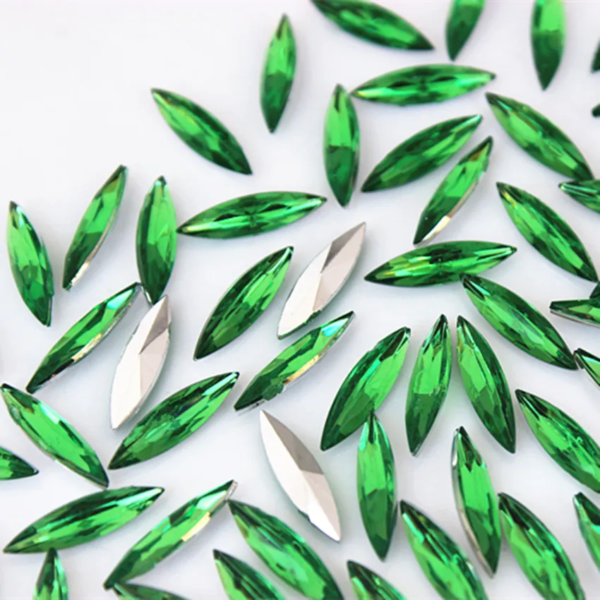 4*15mm Horse Eye Pointback Acrylic Rhinestones Crystal Stones Clothing Garments Bags Crafts Decorative 200pcs Micui rhinestones beads,crystal rhinestones,rhinestone crystals