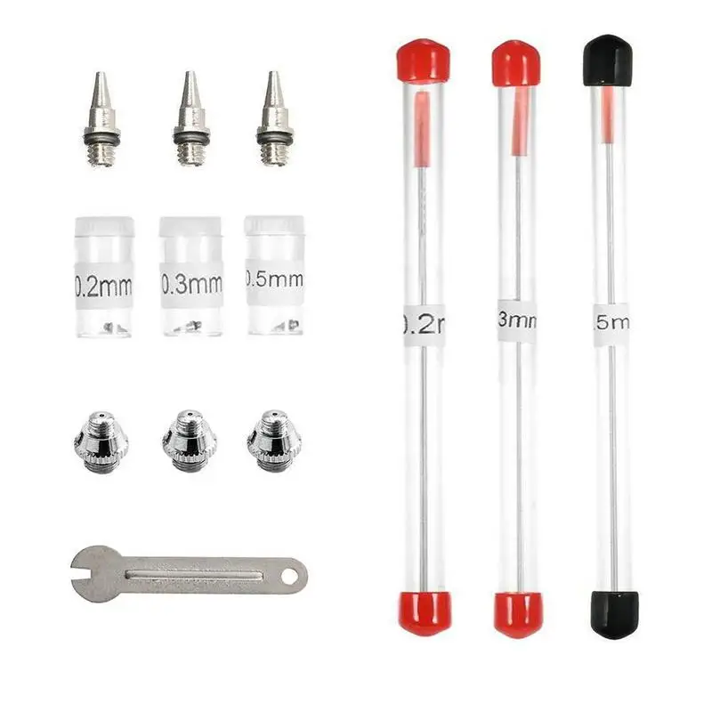 Sprayer Airbrush Needle Set Airbrush Nozzle Trigger Tools Stainless Steel Replacement Parts Airbrush Needles With Wrench