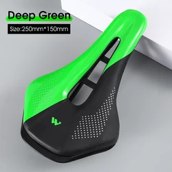 WEST BIKING Ergonomic Bicycle Saddle - Comfortable, Wear - Resistant PU Leather Cycling Seat Cushion (A Deep Green)