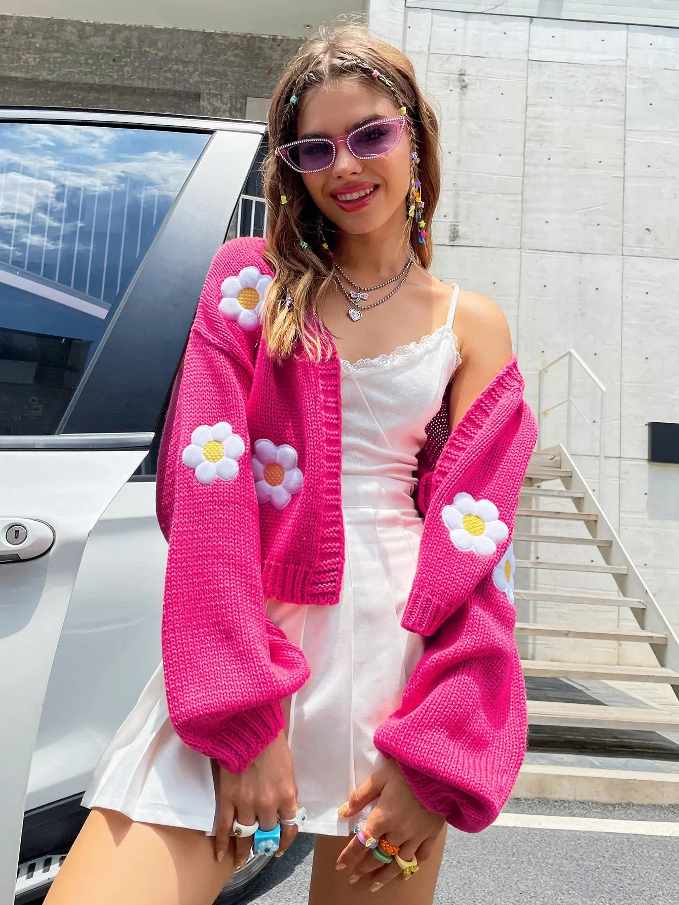 Flower Embroidered Cardigan 1