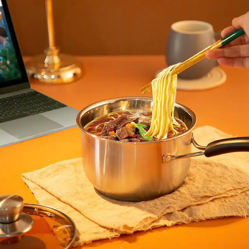 1600ml milk pot saucepan Stainless steel milk pot Pan soup non-stick pan