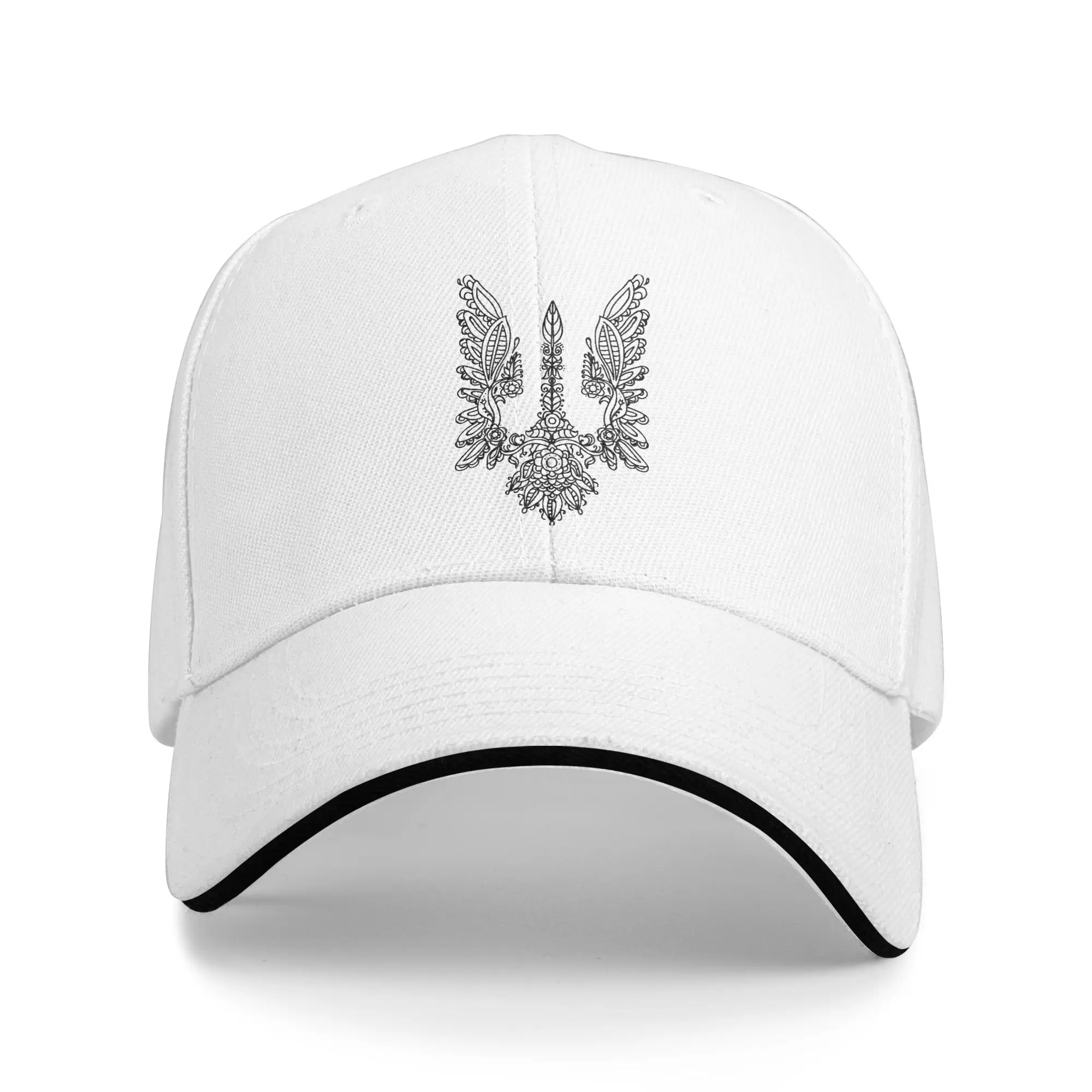 Ukrainische Flagge Ukrainisches Wappen Emblem Baseballkappe Lässige Herren Trucker-Mütze Großhandel Bedruckte Jagd- und Camping-Baseballkappen