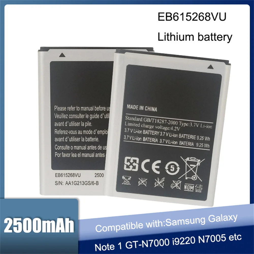 Batteria Originale Eb615268Vu 2500Mah Per Samsung Galaxy Note 1 N7000 I9220 N7005 I9228 I889 I717 T879 Batteria Di Ricambio
