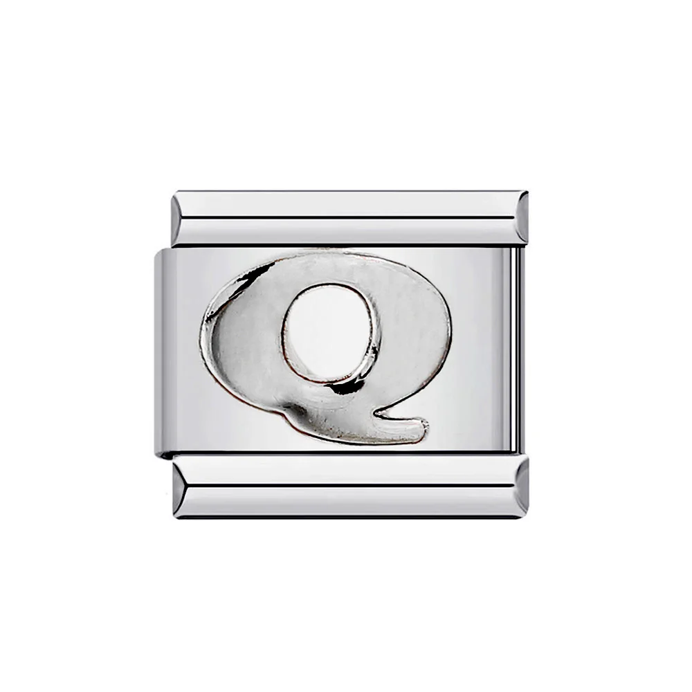 Silver 26-Letter A-Z Custom Charm Bracelet in Italian Stainless Steel