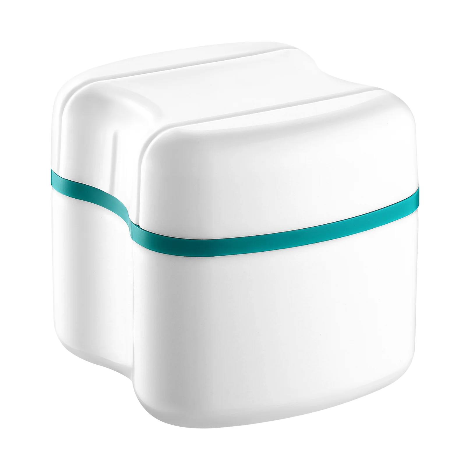 

Denture Bath Box Organizer Dental Dental Resin Storage Box with Hanging Net Container Cleaning Teeth Case Artificial