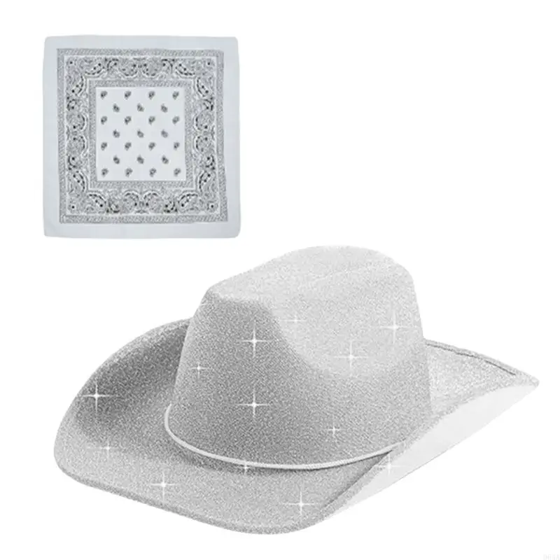 Gleaming Bride Hat Headscarf Cowboy Hats Hairscarf Panama Hat for Party 964A