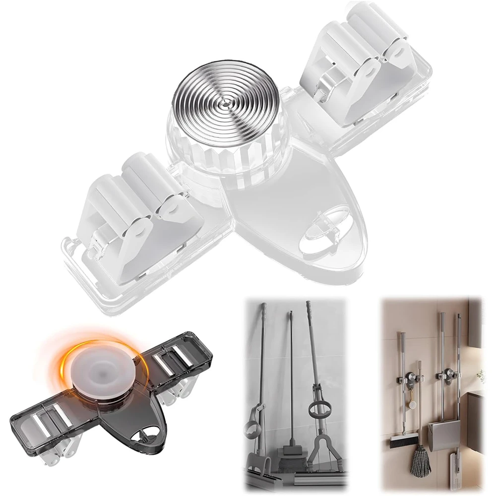 Broom Holder Mop Hanger Rack Wall Mount Mop Organizer Holder Storage Hook Kitchen Bathroom Organization Accessories