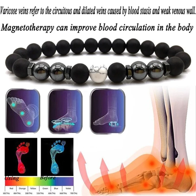 Magnet Anklet Colorful Stone eight Loss Magnetic Therapy Bracelet Slimming Health Care jewelry Weight Loss Product