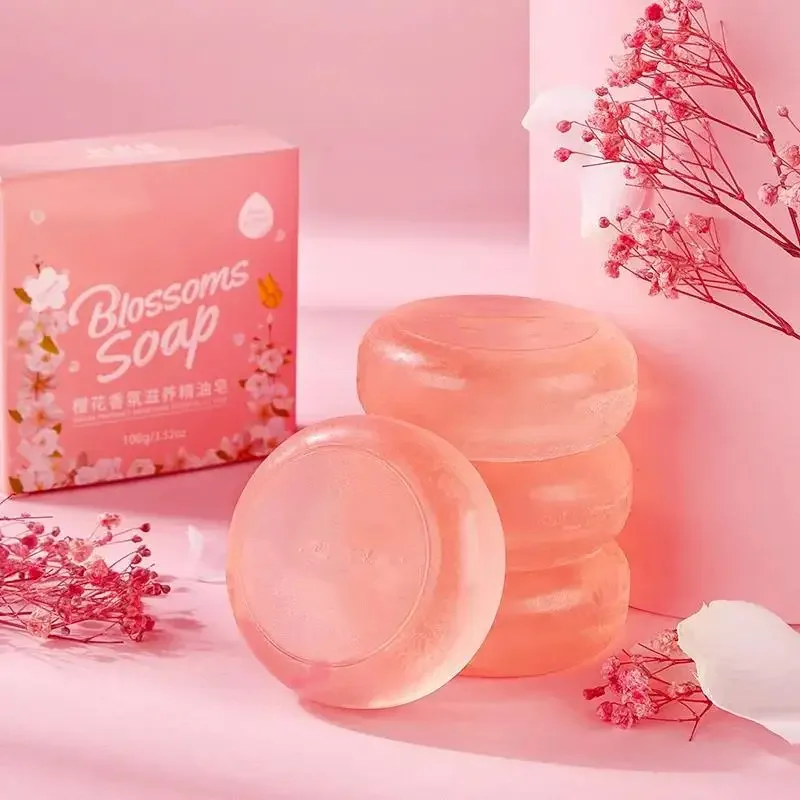 

Cherry Blossom Hand Soap Fragrant Mite Soap Cleansing Bath & Body Whitening Soap Skin Beauty Oil Control Soaps