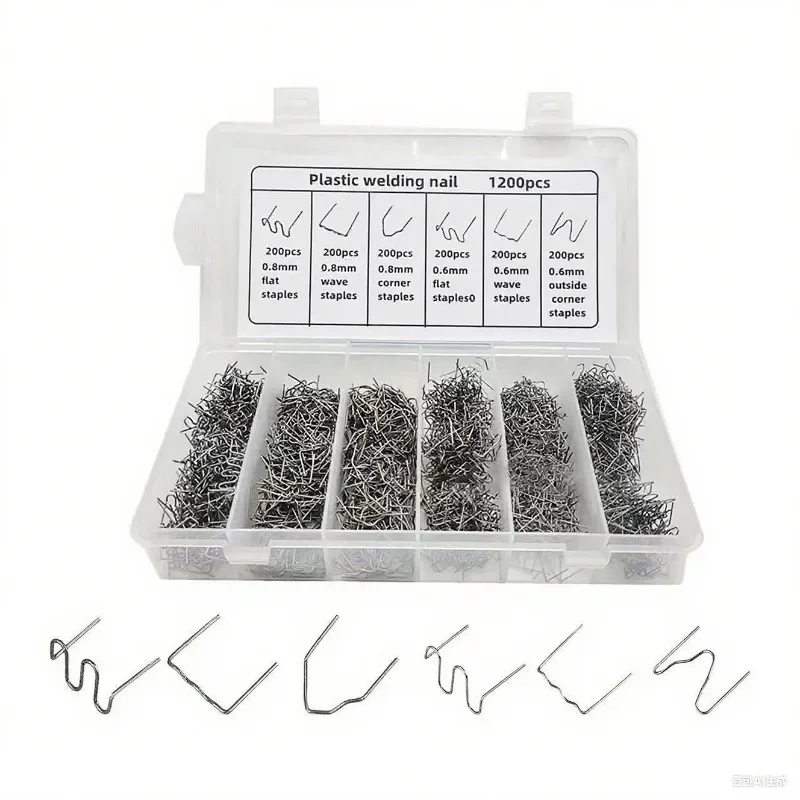 3000PCS 플라스틱 용접기용 핫 스테이플러 스테이플 자동차 플라스틱 수리 기계 용접 와이어 자동차 범퍼 수리 용접 기계