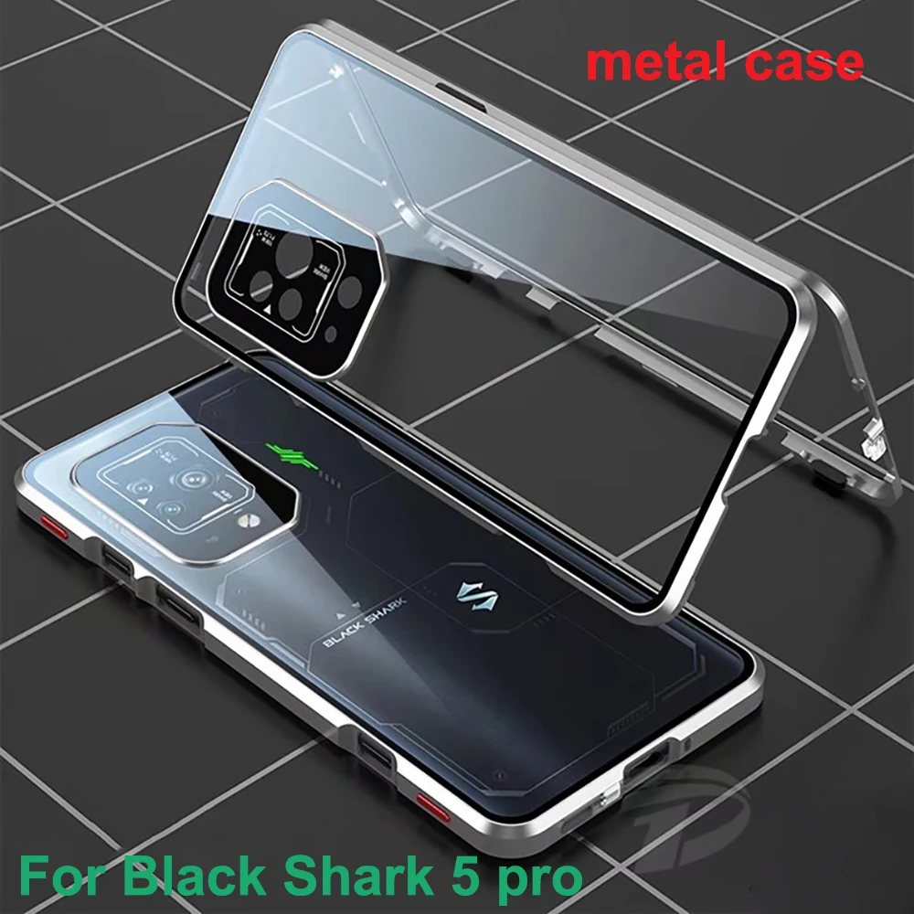 Blackshark 5 Custodia Per Xiaomi Black Shark 5 Metal Frame Doubl Sided Glass Cover Black Shark5 Custodia Protettiva Per Telefono