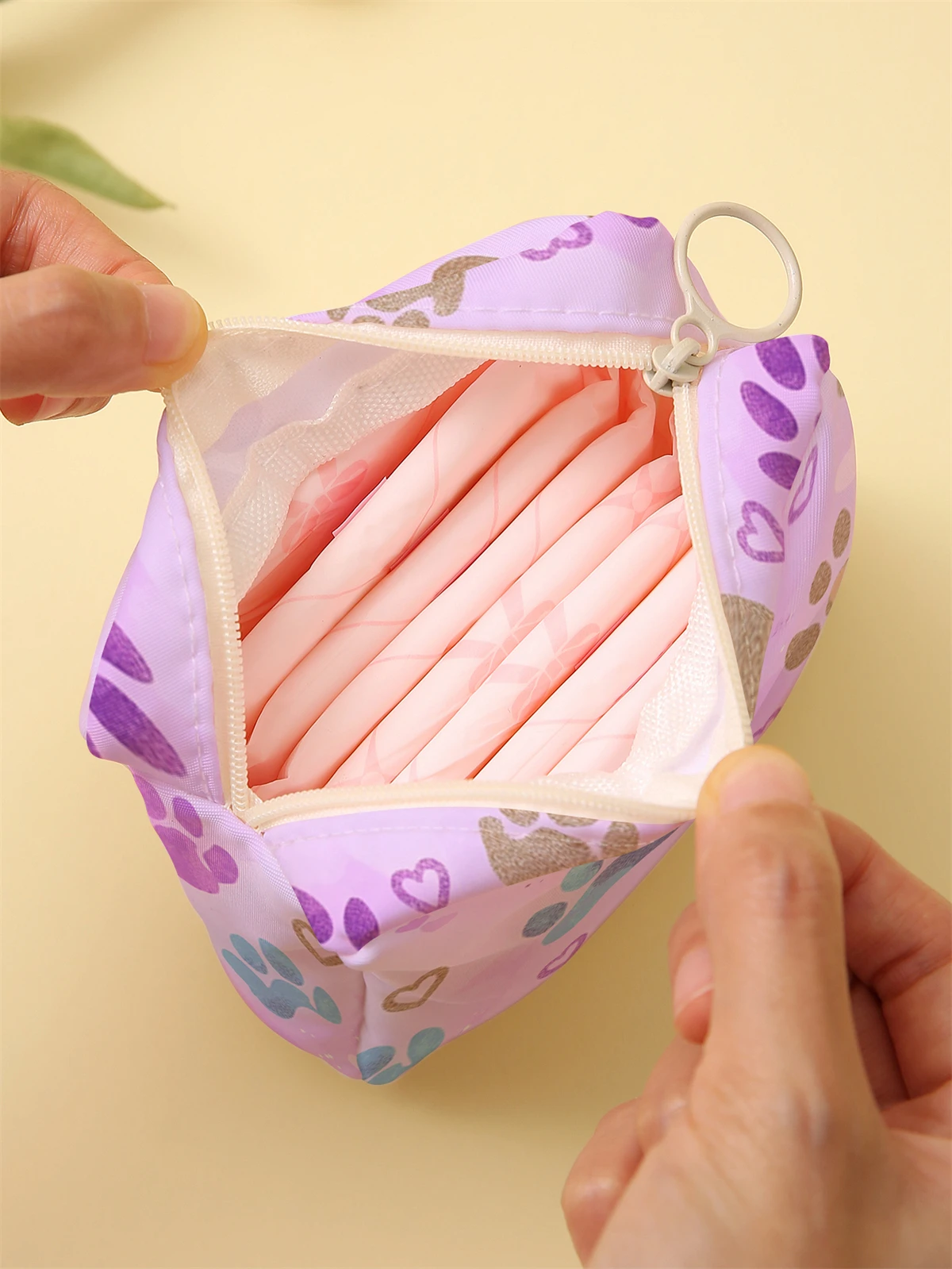 Cherry printed sanitary napkin storage bag, women's lightweight tissue bag, sanitary tissue bag