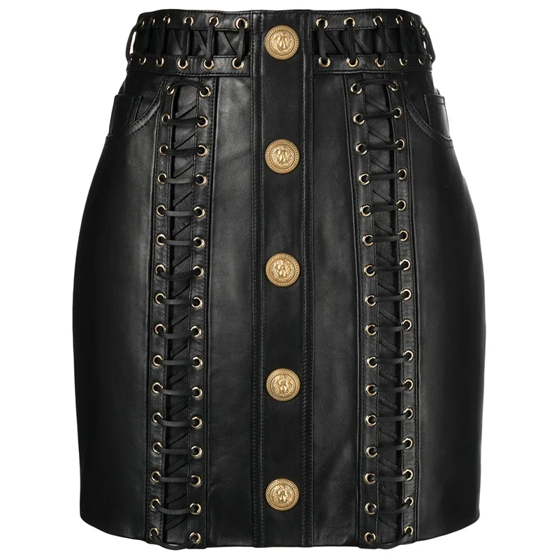 stylish-designed-lace-up-high-street-all-match-high-waisted-single-breasted-women-fashion-solid-skinny-pu-skirt