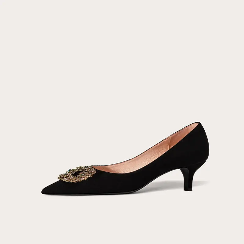 Flats Shoes Women's Spring Autumn 2022 New Casual Black French Square Toe Flats Rhinestone Loafers Ladies Shoe Plus Size 34-43 3