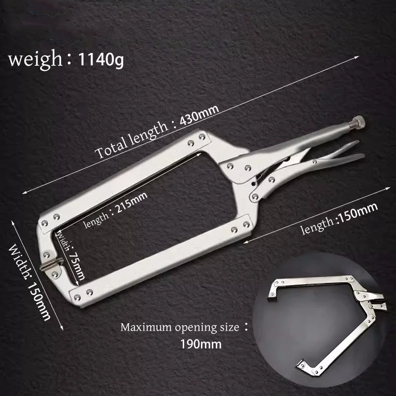 C Clamp, Adjustable Nickel Plated, Locking Pliers for Wood Working, Welding