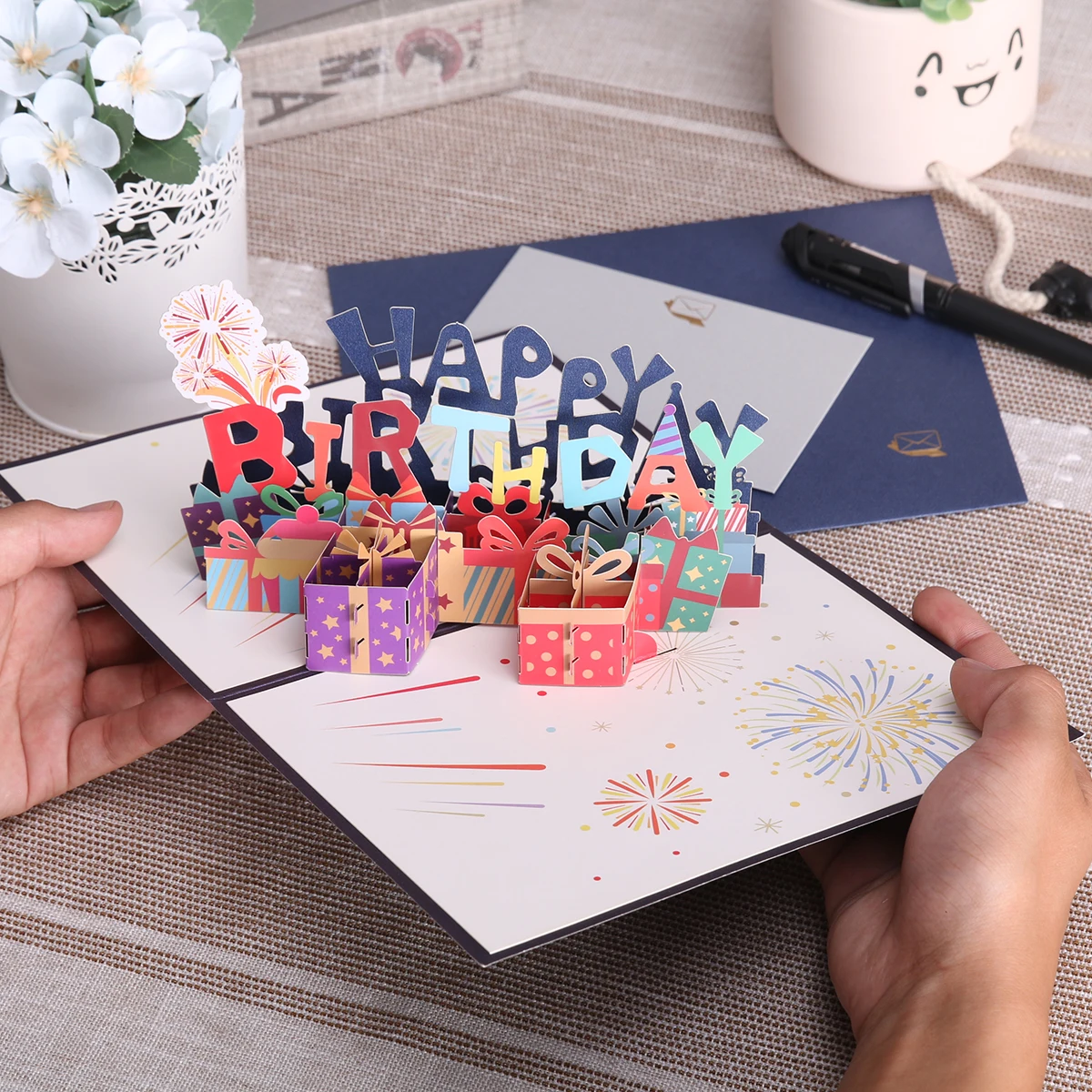 

Happy Birthday Card 3D Pop Up Greeting Cards Gift for Business Kids Wife Husband Baby Shower