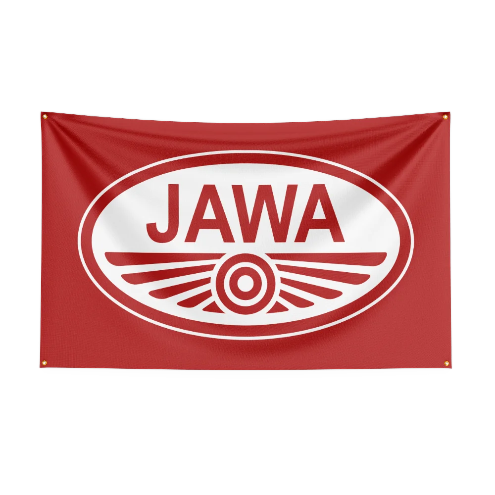 Фото Гоночный флаг JAWAs 3x5 футов, полиэстер, печатные мотоциклетные флаги, баннер, гобелен для декора №2