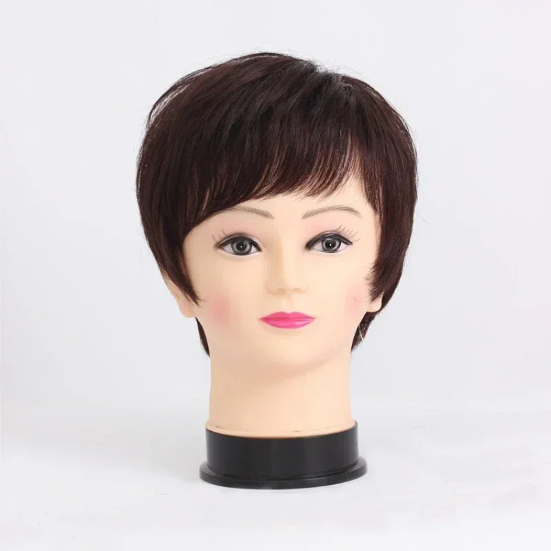 Parrucca corta e diritta in capelli umani per donne asiatiche di mezza età e anziane, parrucca naturale realistica che aumenta rapidamente il volume dei capelli - immagine 4