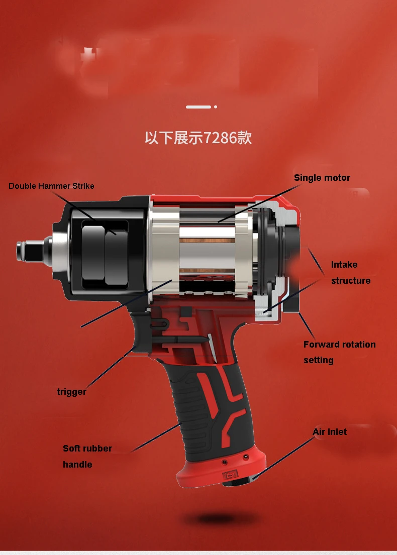 1500 NM Air Pneumatic Wrench Tool Spanner Power Tools Tire Remoual Torque Impact