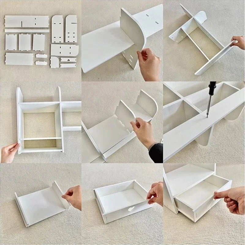 Desktop Organizer Bedroom Room Office Ornaments 2 Floors Stationery Shelves Cosmetics Stationery Supplies Drawer Storage