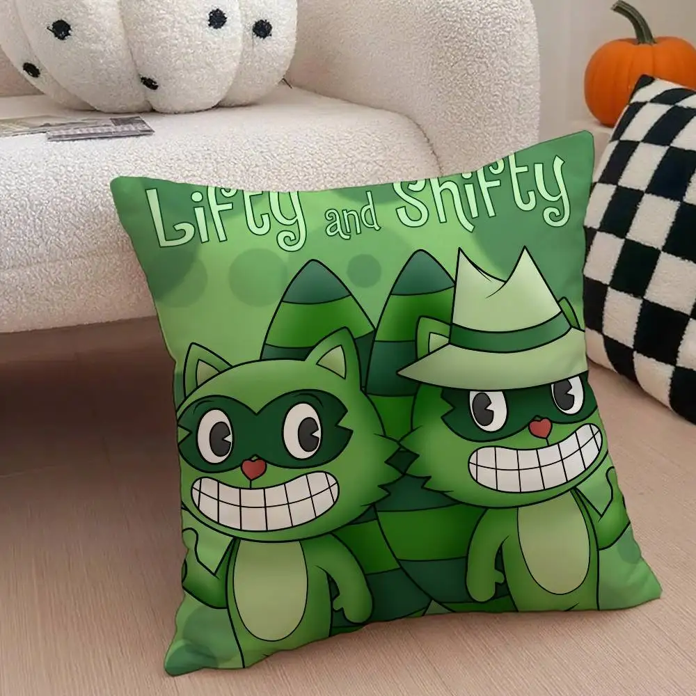 H-Happy Tree F-Friends N-Nutty Kissenbezug, Anti-Dustmite-Kissenbezug, unsichtbarer Reißverschluss, seidiger kurzer Plüsch-Sofa-Kissenbezug – Detail 15