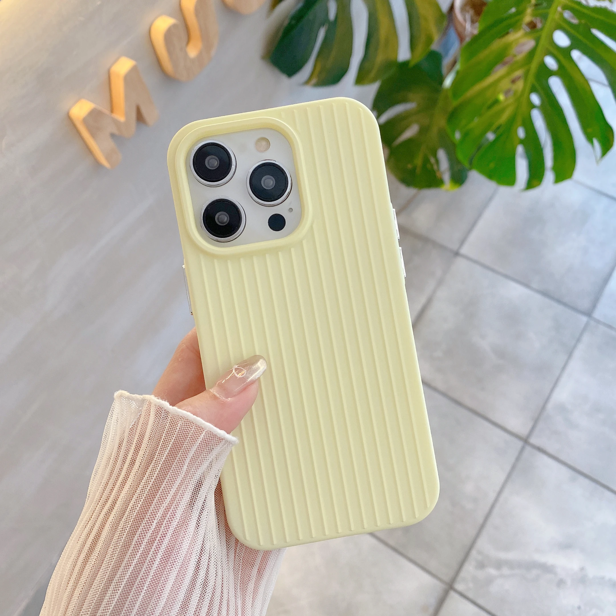 Luxury Soft Silicone Stripe Phone Case in Candy Macaron Colors - Shockproof TPU Cover