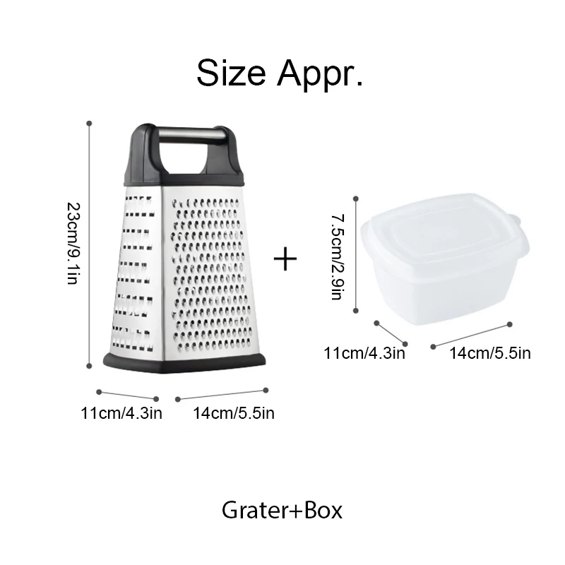 Professional Box Grater, 100% Stainless Steel with 4 Sides, Best for P –  Spring Chef