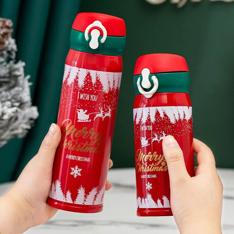 304 Stainless Steel Insulated Water BottleChristmas New Year GiftsPortable Leak-proof Thermos Mug Cup for Office Travel Sport