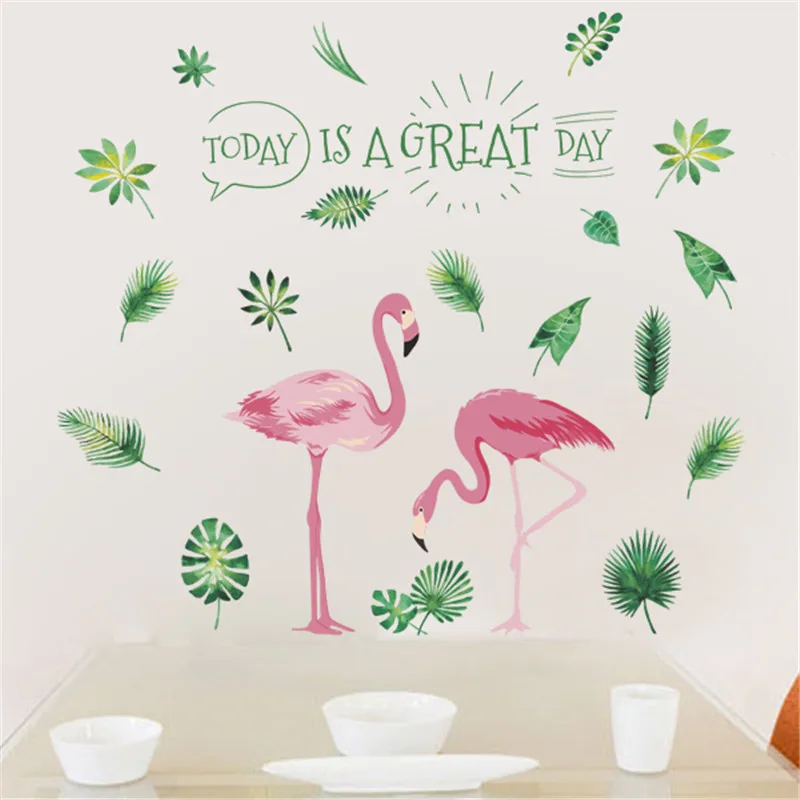 

Beautiful Flamingo Bird Wall Stickers Home Decoration For Office Living Room Bedroom Animal Mural Art Safari Decal Pvc Poster