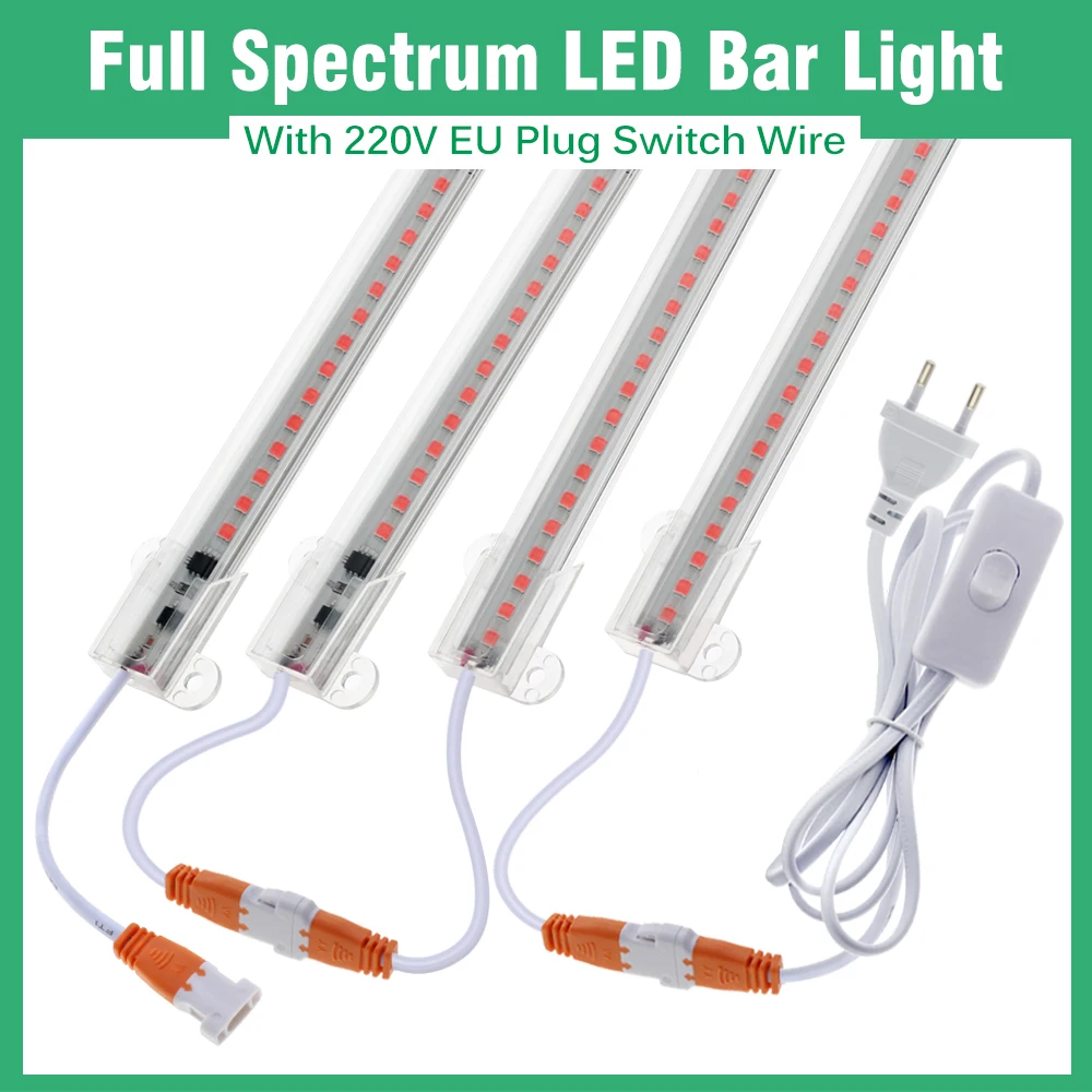 Grow Light 220V Full Spectrum LED Bar Light for Plants 50cm Phyto Lamp for Plant Veg Flowers Greenhouse Tent 4000K 380-780nm