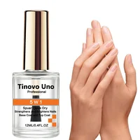 Tinovo Uno 5 W 1 Top Coat Fast Dry Base Coat Nail Strengthener Super Shiny Finish Nail Polish Manicure Hardener Repair Nail Care 2