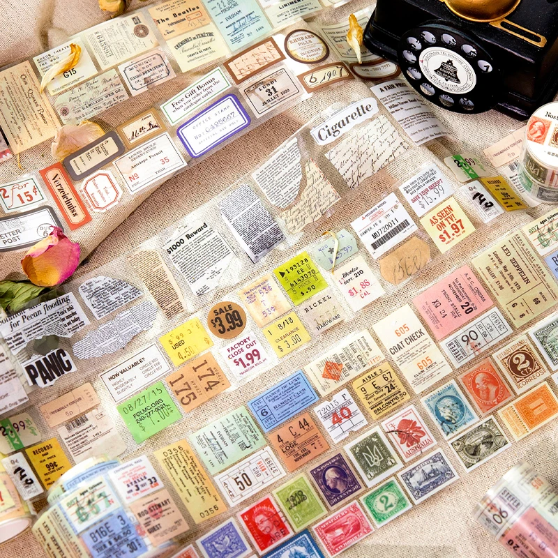 

Yoofun 5x20 0 см винтажная лента для билета, почты, домашних животных, ретро-воспоминания, строительная лента, канцелярские принадлежности, журнал, наклейка для скрапбукинга